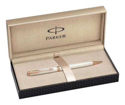 penna-regalo-parker-pearl-sfera-slim-per-avvocati-colore-oro-rosa-Parker-astuccio-rigido-per-idea-regalo